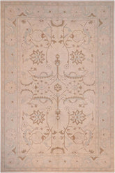 handmade Traditional Lahore Lt. Tan Lt. Green Hand Knotted RECTANGLE 100% WOOL area rug ODD